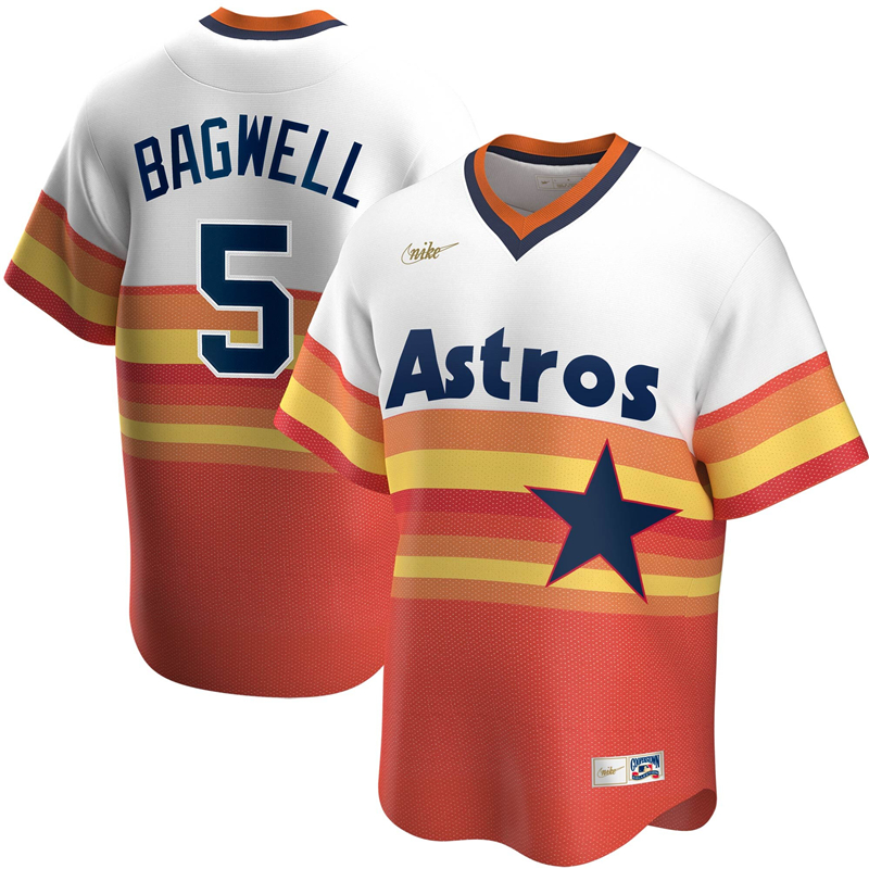 2020 MLB Men Houston Astros #5 Jeff Bagwell Nike White Home Cooperstown Collection Player Jersey 1